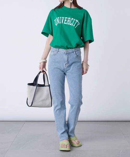 MAISON BREEZE(メゾンブリーズ)の「使いまわし抜群のカレッジロゴTeeシャツ♪【MAISON BREEZE】UNIVERCITYアーチカレッジロゴオーバーサイズTシャツ(Tシャツ/カットソー・レディース・グリーン/ホワイト系その他2/ホワイト系その他3/ブラック系その他3/ホワイト系1・FREE)」の16枚目の写真