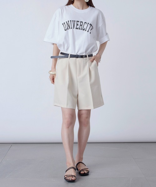 MAISON BREEZE(メゾンブリーズ)の「使いまわし抜群のカレッジロゴTeeシャツ♪【MAISON BREEZE】UNIVERCITYアーチカレッジロゴオーバーサイズTシャツ(Tシャツ/カットソー・レディース・グリーン/ホワイト系その他2/ホワイト系その他3/ブラック系その他3/ホワイト系1・FREE)」の13枚目の写真