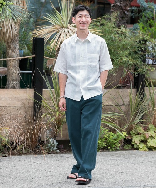 ITEMS URBANRESEARCH（アイテムズ アーバンリサーチ）の「カラーコットン クリースパンツ（その他パンツ・メンズ・ベージュ/ブルー/グリーン・MEDIUM/LARGE）」の9枚目の写真
