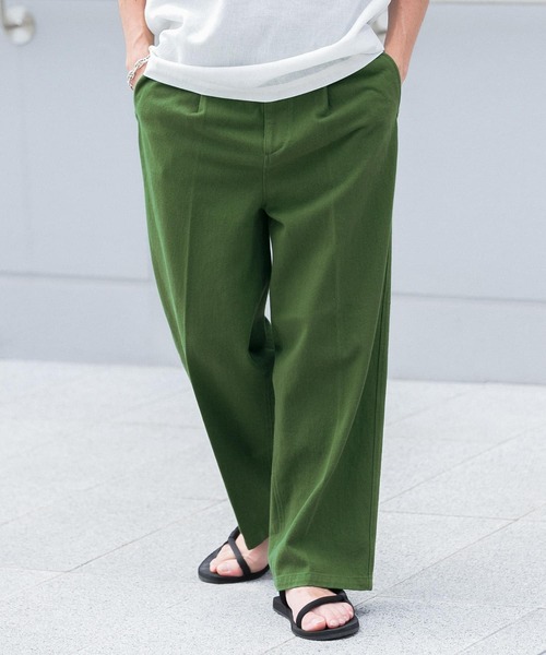ITEMS URBANRESEARCH（アイテムズ アーバンリサーチ）の「カラーコットン クリースパンツ（その他パンツ・メンズ・ベージュ/ブルー/グリーン・MEDIUM/LARGE）」の11枚目の写真