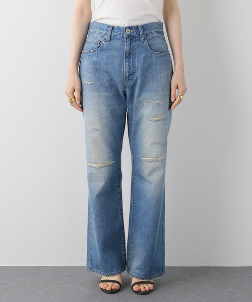 FRAMeWORK(フレームワーク)の「FRAMeWORK made by J フレアジーンズ(ダメージ)(その他パンツ・レディース・サックスブルー・SMALL/MEDIUM/LARGE)」の11枚目の写真