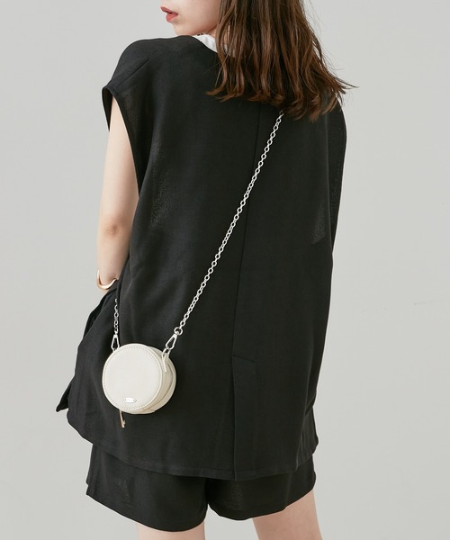 Chico（チコ）の「【LINNEE】麻調スラブオーバージレ（ベスト・レディース・ブラック/グレー/グレイッシュベージュ・FREE）」の10枚目の写真