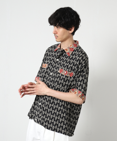 JOURNAL STANDARD J.S HOMESTEAD(ジャーナルスタンダードホームステッド)の「【J.S Homestead】クレイジーパターン ボーリング 半袖シャツ(シャツ/ブラウス・メンズ・ブラック系その他/オートミール/ネイビー/ブルー系その他/マスタード・MEDIUM/LARGE)」の6枚目の写真