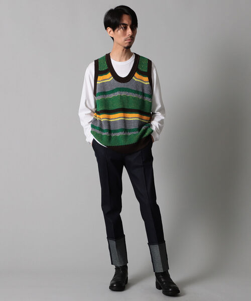 International Gallery BEAMS(インターナショナルギャラリービームス)の「IG / マルチボーダー ニットタンク(ベスト・メンズ・マルチ/その他・M/L)」の8枚目の写真