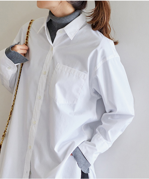 JOURNAL STANDARD（ジャーナルスタンダード）の「エステネージュビッグシャツ（シャツ/ブラウス・レディース・ホワイト/サックスブルー/ブルー/モカ・FREE）」の8枚目の写真