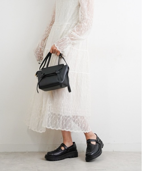 Fabby fabby（ファビィーファビィー）の「T-ストラップメッシュ シューズ（ドレスシューズ・レディース・ブラック/オフホワイト・MEDIUM/LARGE/SMALL）」の14枚目の写真