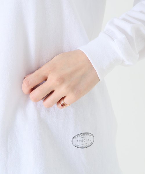 【BEATRIZ PALACIOS】Sacred heart infinity ring ガーネット BEATRIZ PALACIOS】Sacred heart infinity ring ガーネット 指輪