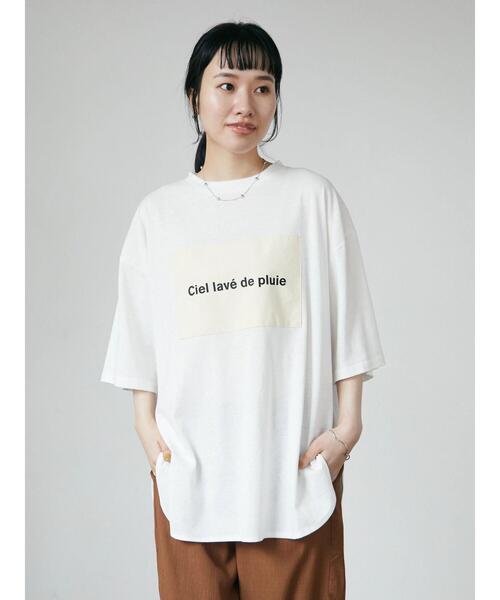 CRAFT STANDARD BOUTIQUE（クラフトスタンダードブティック）の「20/-天竺BOUTIQUE サイドチュニック　＊（Tシャツ/カットソー・レディース・チャコールグレー/パープル/オフホワイト/ブルー/アイボリー・M/L）」の17枚目の写真
