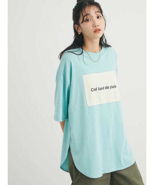 CRAFT STANDARD BOUTIQUE（クラフトスタンダードブティック）の「20/-天竺BOUTIQUE サイドチュニック　＊（Tシャツ/カットソー・レディース・チャコールグレー/パープル/オフホワイト/ブルー/アイボリー・M/L）」の19枚目の写真