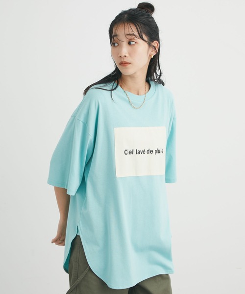 CRAFT STANDARD BOUTIQUE（クラフトスタンダードブティック）の「20/-天竺BOUTIQUE サイドチュニック　＊（Tシャツ/カットソー・レディース・チャコールグレー/パープル/オフホワイト/ブルー/アイボリー・M/L）」の5枚目の写真