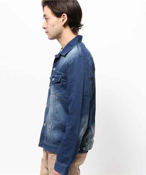 VENCEEXCHANGE（ヴァンスエクスチェンジ）の「カットデニムGジャン（デニムジャケット・メンズ・ライトブルー/ブルー・LARGE/MEDIUM）」の4枚目の写真