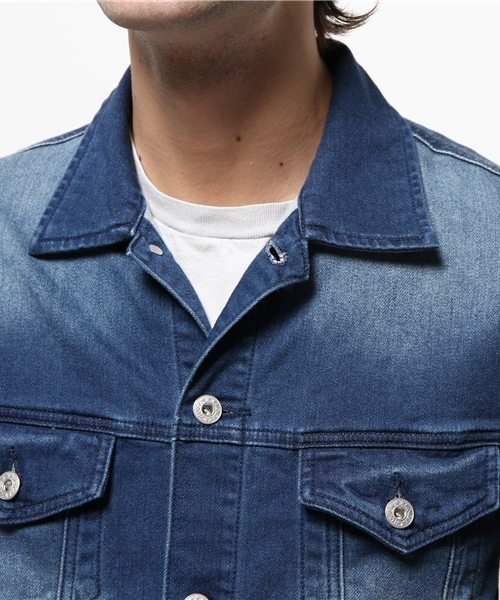 VENCEEXCHANGE（ヴァンスエクスチェンジ）の「カットデニムGジャン（デニムジャケット・メンズ・ライトブルー/ブルー・LARGE/MEDIUM）」の6枚目の写真