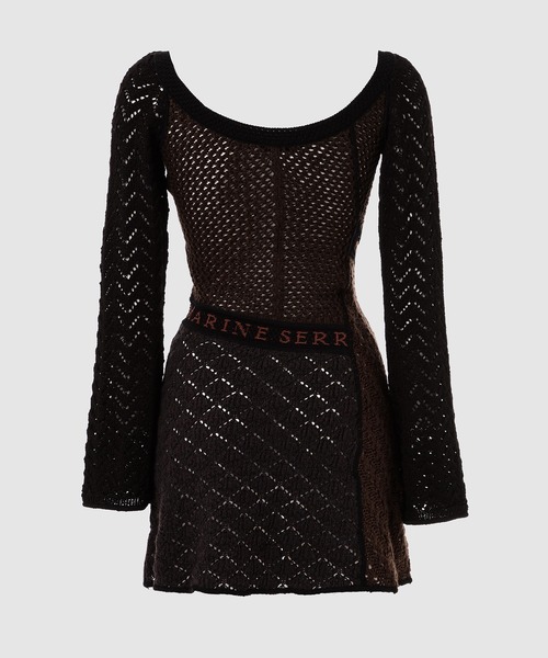 【関税&送料込】Marine Serre Regenerated Crochet Minidress MARINE SERRE(マリーン・セル)の「REASSEMBLED CROCHET DRESS