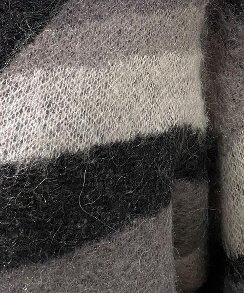 HARE（ハレ）の「2WAYモヘヤマーブルニット(HARE)（ニット/セーター・レディース・グリーン/ブラック・FREE）」の15枚目の写真