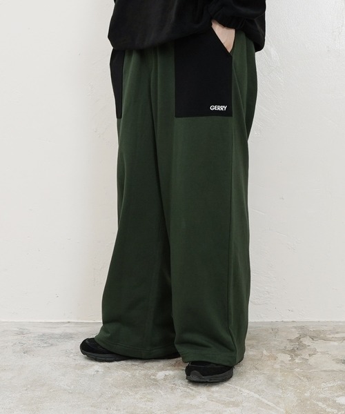 GERRY（ジェリー）の「GERRY / ジェリー 別注 コラボ ルーズシルエット 切替配色 裏毛 スウェットパンツ（スウェットパンツ・メンズ・ブラック/ベージュ/グリーン・MEDIUM/LARGE）」の4枚目の写真