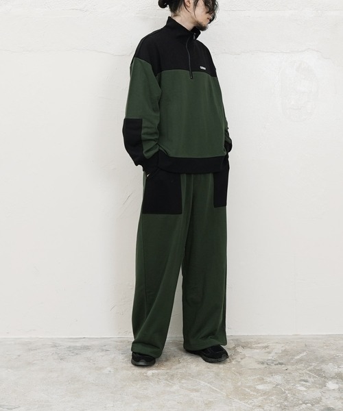 GERRY（ジェリー）の「GERRY / ジェリー 別注 コラボ ルーズシルエット 切替配色 裏毛 スウェットパンツ（スウェットパンツ・メンズ・ブラック/ベージュ/グリーン・MEDIUM/LARGE）」の12枚目の写真