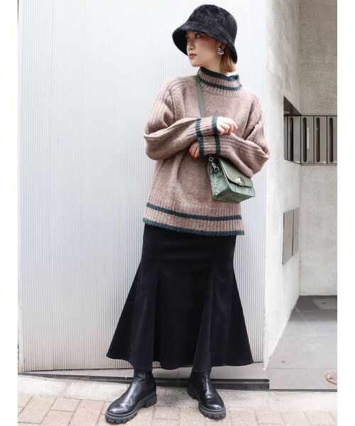 MURUA（ムルーア）の「【WEB限定 ITEM】バックスリットラインニットチュニック（ニット/セーター・レディース・ブルー/モカ/ネイビー・FREE）」の14枚目の写真