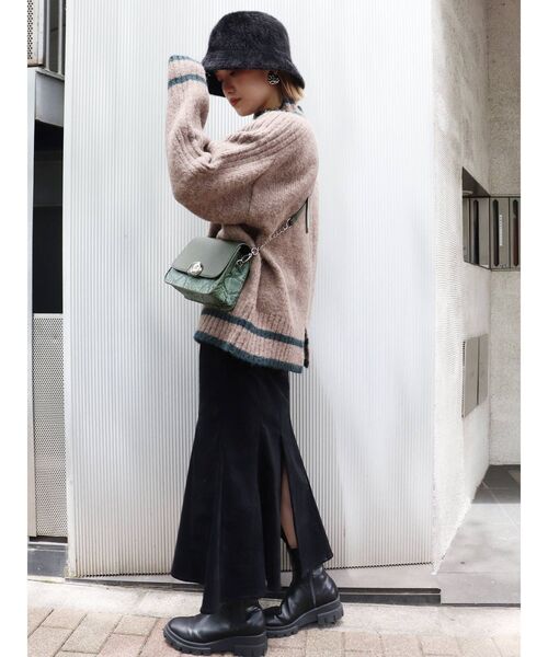 MURUA（ムルーア）の「【WEB限定 ITEM】バックスリットラインニットチュニック（ニット/セーター・レディース・ブルー/モカ/ネイビー・FREE）」の15枚目の写真