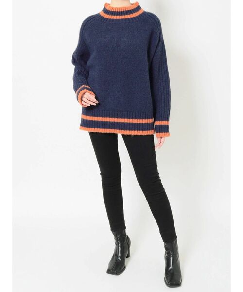 MURUA（ムルーア）の「【WEB限定 ITEM】バックスリットラインニットチュニック（ニット/セーター・レディース・ブルー/モカ/ネイビー・FREE）」の22枚目の写真