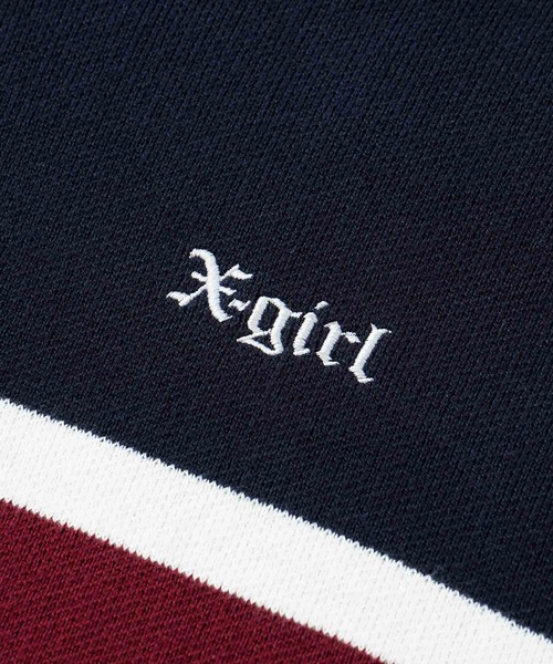 X-girl（エックスガール）の「HALF ZIP KNIT SHIRT（ニット/セーター・レディース・ブラック/ネイビー/ピンク・ONE SIZE）」の7枚目の写真