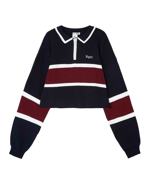 X-girl（エックスガール）の「HALF ZIP KNIT SHIRT（ニット/セーター・レディース・ブラック/ネイビー/ピンク・ONE SIZE）」の20枚目の写真