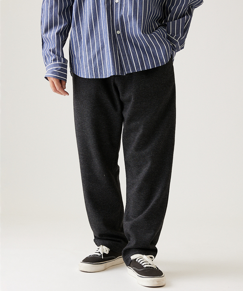 JOURNAL STANDARD（ジャーナルスタンダード）の「ウール ジャージ ブッチャー パンツ（その他パンツ・メンズ・ブラック系その他/ネイビー/ブラウン/タン・MEDIUM/LARGE/SMALL）」の2枚目の写真