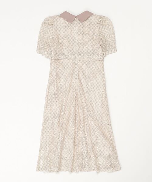 ASTORIA ODIER(アストリアオディール)の「衿付きセットアップ風レースワンピース(ワンピース・レディース・ブラック/ベージュ/グリーン・MEDIUM)」の4枚目の写真