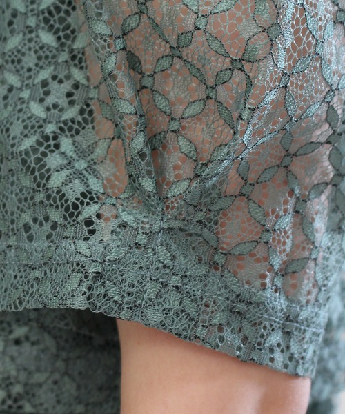 ASTORIA ODIER(アストリアオディール)の「衿付きセットアップ風レースワンピース(ワンピース・レディース・ブラック/ベージュ/グリーン・MEDIUM)」の11枚目の写真