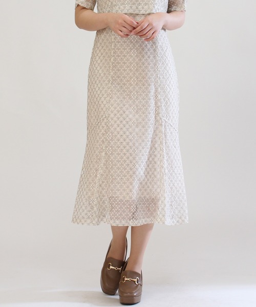 ASTORIA ODIER(アストリアオディール)の「衿付きセットアップ風レースワンピース(ワンピース・レディース・ブラック/ベージュ/グリーン・MEDIUM)」の21枚目の写真