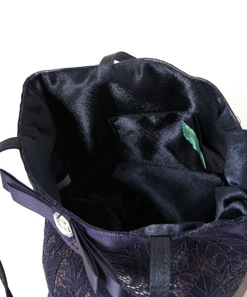 Three Four Time（ｽﾘｰﾌｫｰﾀｲﾑ）の「【結婚式/フォーマル】ストーンリボンサブバッグ（エコバッグ/サブバッグ・レディース・ブラック/ピンク/ネイビー・FREE）」の8枚目の写真