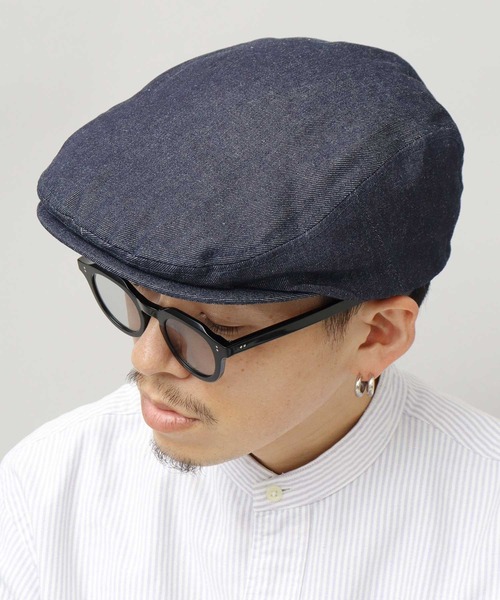ReqHatter（レックハッター）の「13オンス デニム ハンチング / フラットバイザー ハンチング帽（ハンチング/ベレー帽・メンズ・ネイビー/ブラック・FREE）」の4枚目の写真