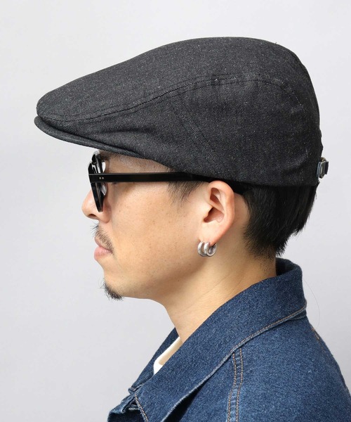 ReqHatter（レックハッター）の「13オンス デニム ハンチング / フラットバイザー ハンチング帽（ハンチング/ベレー帽・メンズ・ネイビー/ブラック・FREE）」の6枚目の写真
