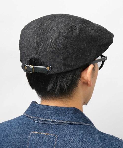 ReqHatter（レックハッター）の「13オンス デニム ハンチング / フラットバイザー ハンチング帽（ハンチング/ベレー帽・メンズ・ネイビー/ブラック・FREE）」の7枚目の写真