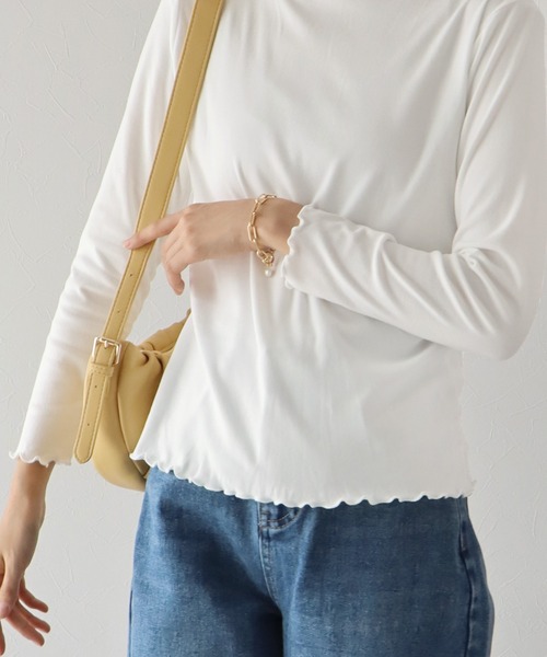 BLUEEAST（ブルーイースト）の「起毛メローハイネックカットソー（Tシャツ/カットソー・レディース・ブラック/パープル/グリーン/ホワイト/ブラウン・MEDIUM）」の12枚目の写真