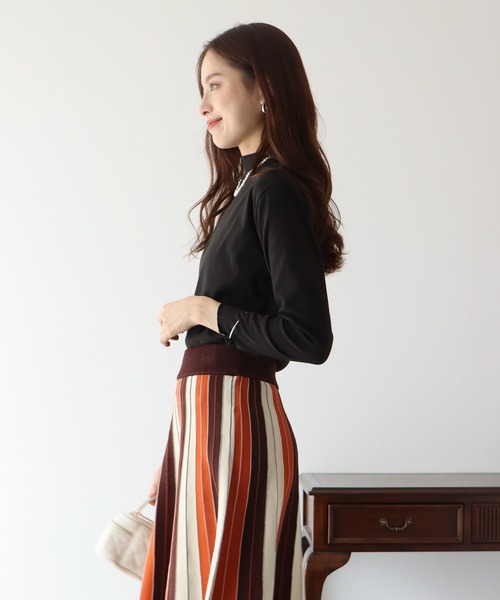 BLUEEAST（ブルーイースト）の「起毛メローハイネックカットソー（Tシャツ/カットソー・レディース・ブラック/パープル/グリーン/ホワイト/ブラウン・MEDIUM）」の20枚目の写真