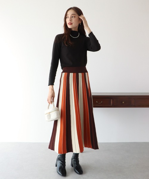 BLUEEAST（ブルーイースト）の「起毛メローハイネックカットソー（Tシャツ/カットソー・レディース・ブラック/パープル/グリーン/ホワイト/ブラウン・MEDIUM）」の21枚目の写真