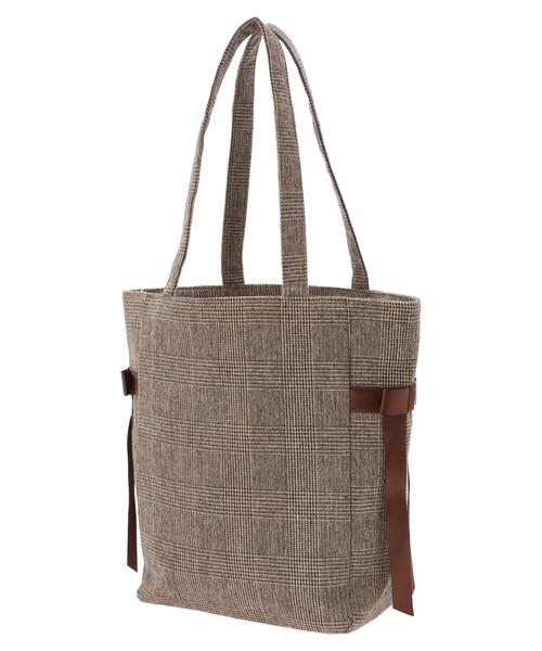 Maison de FLEUR（メゾンドフルール）の「サイドリボンチェックMトート（トートバッグ・レディース・ブラウン/ブラック・FREE）」の10枚目の写真