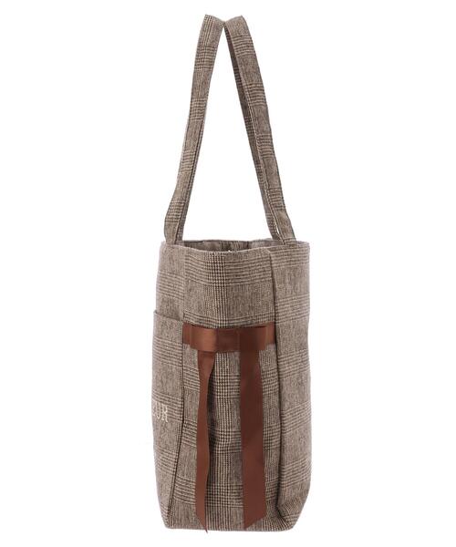 Maison de FLEUR（メゾンドフルール）の「サイドリボンチェックMトート（トートバッグ・レディース・ブラウン/ブラック・FREE）」の12枚目の写真