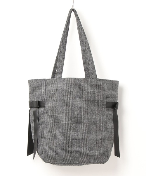 Maison de FLEUR（メゾンドフルール）の「サイドリボンチェックMトート（トートバッグ・レディース・ブラウン/ブラック・FREE）」の5枚目の写真