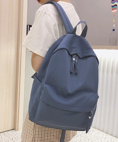 c.u.l(シーユーエル)の「ユニセックス シンプルキャンバスリュック バックパック cula503(バックパック/リュック・レディース・ベージュ/ブラック/アイボリー/ブルー・FREE)」の4枚目の写真