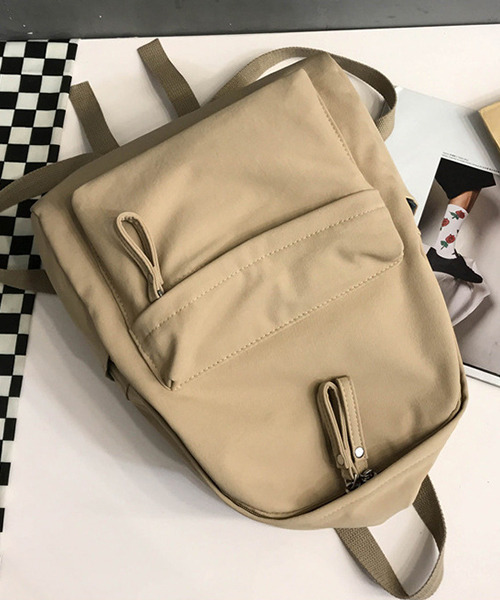 c.u.l(シーユーエル)の「ユニセックス シンプルキャンバスリュック バックパック cula503(バックパック/リュック・レディース・ベージュ/ブラック/アイボリー/ブルー・FREE)」の6枚目の写真