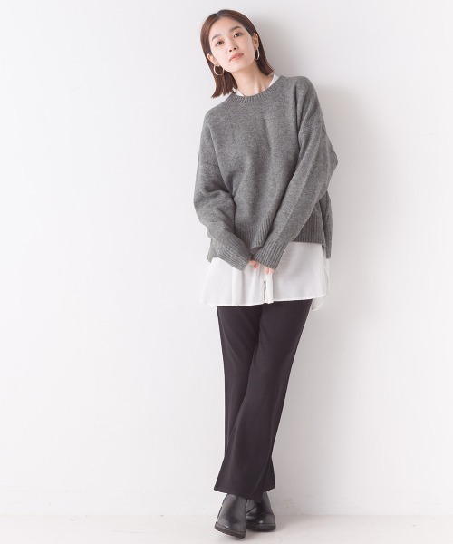 OMNES（オムネス）の「もっちりボックスプルオーバーニット（ニット/セーター・レディース・アイボリー/ブラック/ブルー/ブラウン/グレー・FREE）」の13枚目の写真