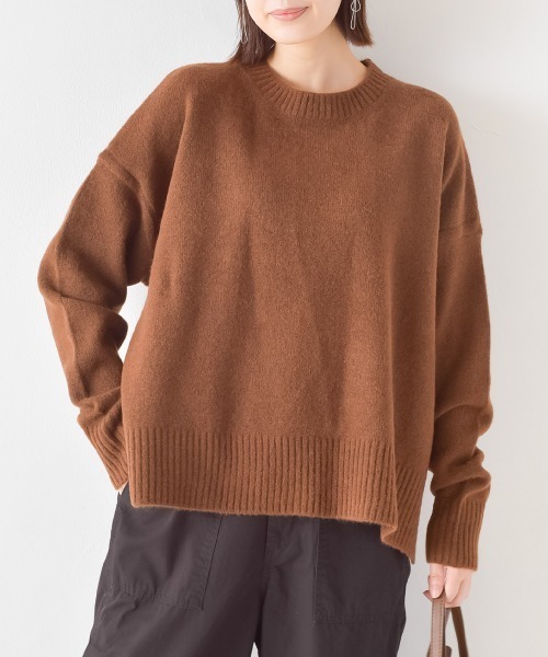 OMNES（オムネス）の「もっちりボックスプルオーバーニット（ニット/セーター・レディース・アイボリー/ブラック/ブルー/ブラウン/グレー・FREE）」の19枚目の写真