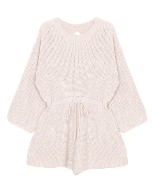 Figments(フィグメンツ)の「ニットジャンプスーツ(つなぎ/オールインワン・レディース・ブラック/ベージュ・FREE)」の11枚目の写真