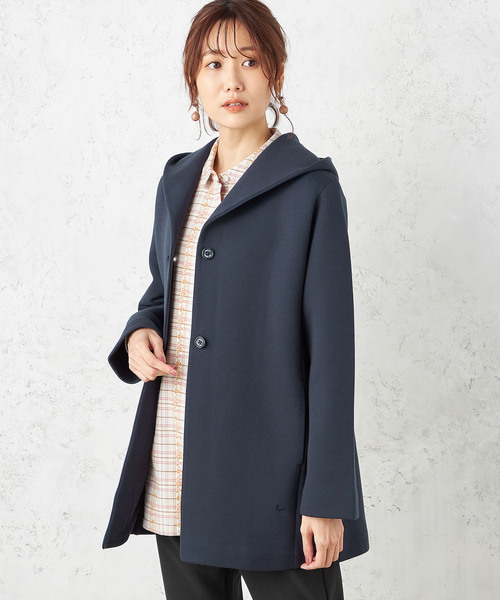 DECOY SINCE 1981（デコイシンスイチキュウハチイチ）の「★春アウター★ライトフードコート（ステンカラーコート・レディース・ネイビー/ベージュ/チャコール・M/LL/L）」の3枚目の写真