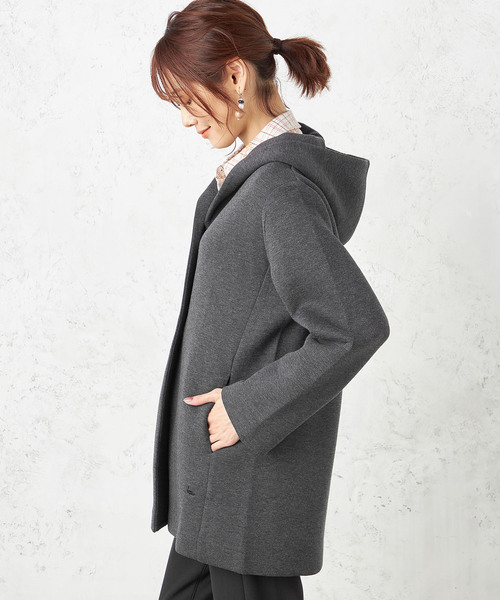 DECOY SINCE 1981（デコイシンスイチキュウハチイチ）の「★春アウター★ライトフードコート（ステンカラーコート・レディース・ネイビー/ベージュ/チャコール・M/LL/L）」の6枚目の写真