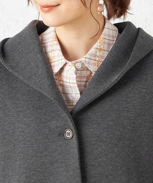 DECOY SINCE 1981（デコイシンスイチキュウハチイチ）の「★春アウター★ライトフードコート（ステンカラーコート・レディース・ネイビー/ベージュ/チャコール・M/LL/L）」の13枚目の写真