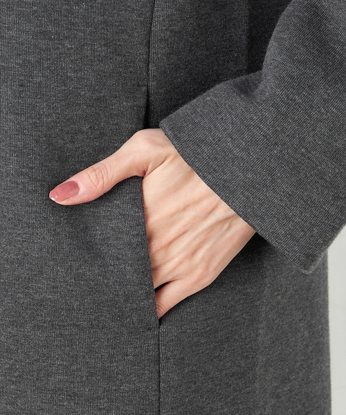 DECOY SINCE 1981（デコイシンスイチキュウハチイチ）の「★春アウター★ライトフードコート（ステンカラーコート・レディース・ネイビー/ベージュ/チャコール・M/LL/L）」の4枚目の写真