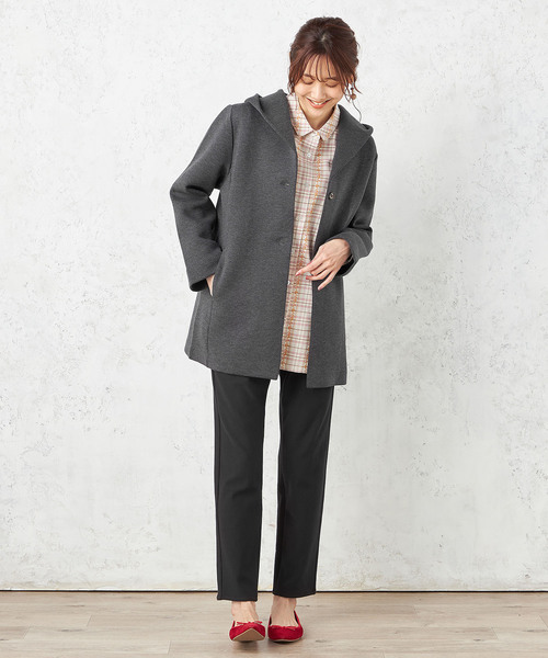 DECOY SINCE 1981（デコイシンスイチキュウハチイチ）の「★春アウター★ライトフードコート（ステンカラーコート・レディース・ネイビー/ベージュ/チャコール・M/LL/L）」の7枚目の写真