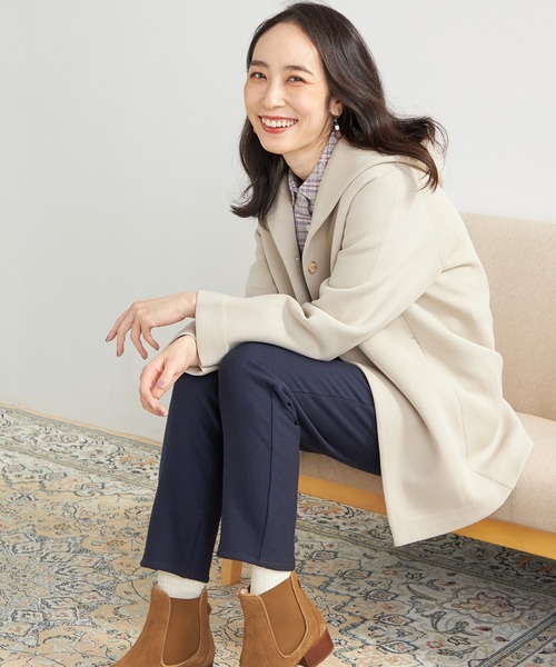 DECOY SINCE 1981（デコイシンスイチキュウハチイチ）の「★春アウター★ライトフードコート（ステンカラーコート・レディース・ネイビー/ベージュ/チャコール・M/LL/L）」の14枚目の写真